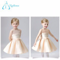 Champagne Scoop Sashes Bow De alta qualidade Satin Flower Girl Dresses